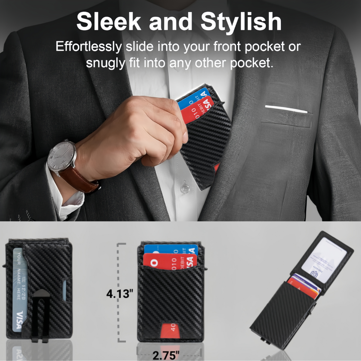 XYT Carbon Fiber Pop-Up Wallet – Effortless, Secure, and Stylish