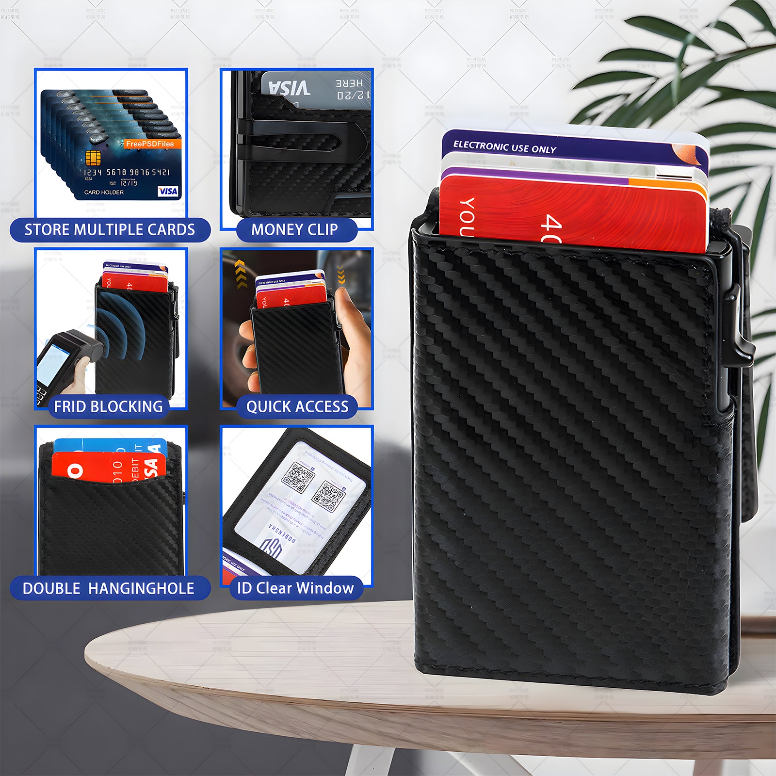 XYT Carbon Fiber Pop-Up Wallet