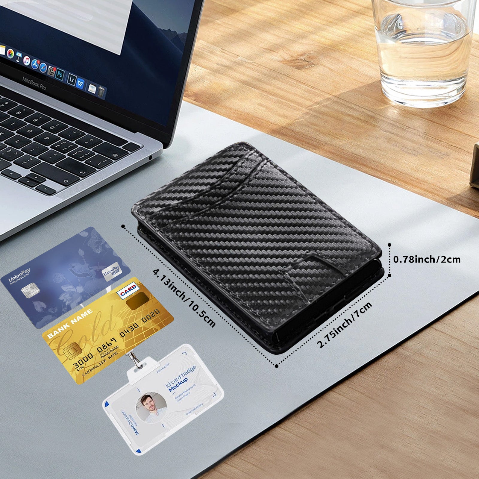 XiAOYUNTiAN Men's Carbon Fiber Pop-up Wallet Size