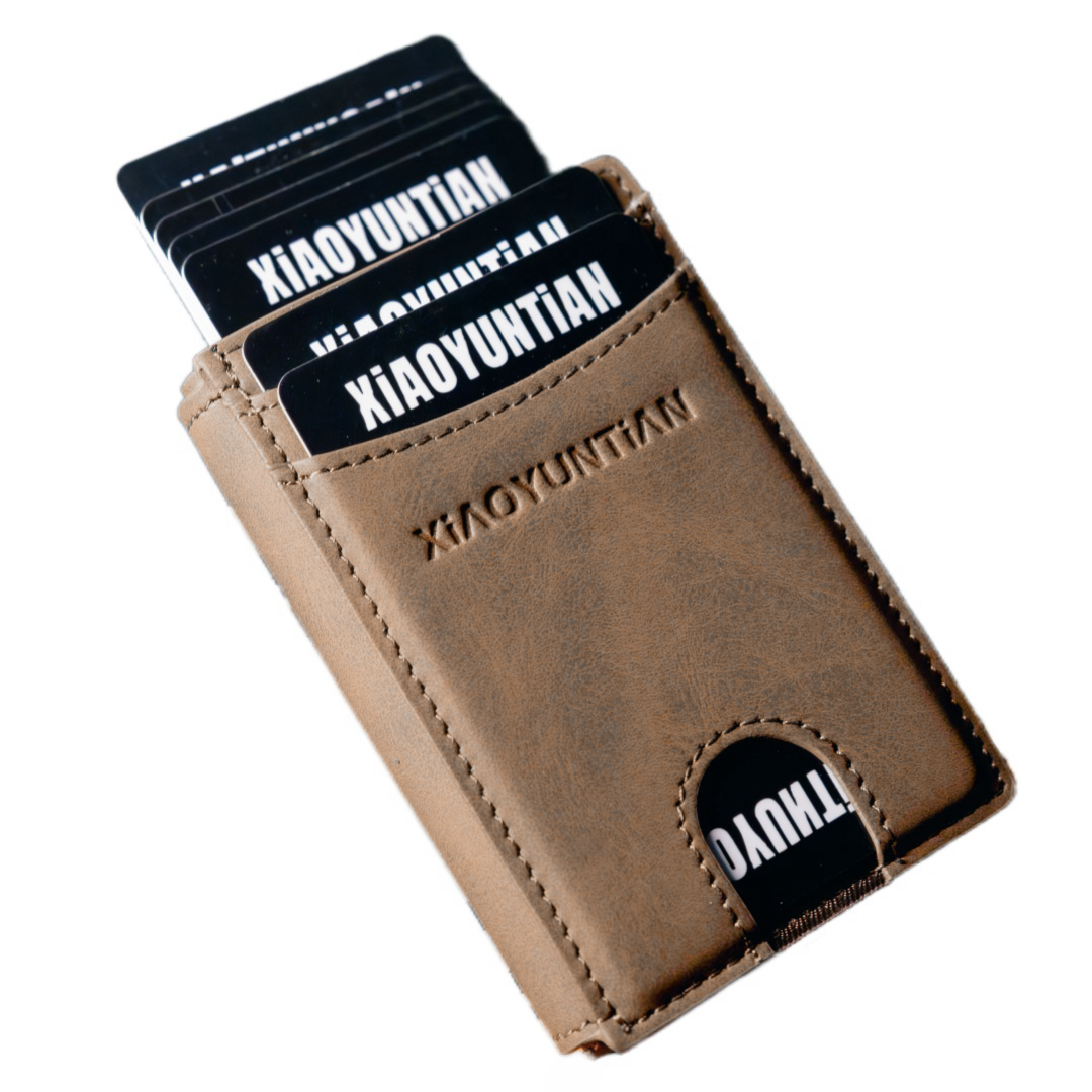 XYT Microfiber Crazy Horse Leather Pop-Up Wallet